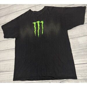 Retro Y2K Monster Energy Big Logo Motorcycle Racing Men’s Black T-Shirt Size XL